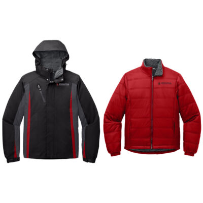 J321 | Black/Magnet/Signal Red | Embroidered Strata - Colorblock Black/Red 3 in 1 Jacket Thumbnail