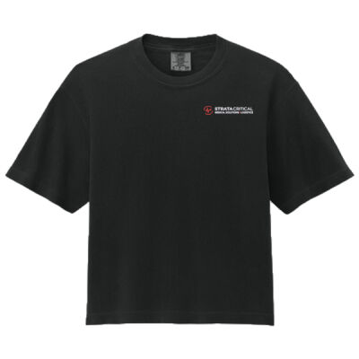3023CL | Dark Garments | Embroidered Strata - Women's Heavyweight Boxy Tee Thumbnail