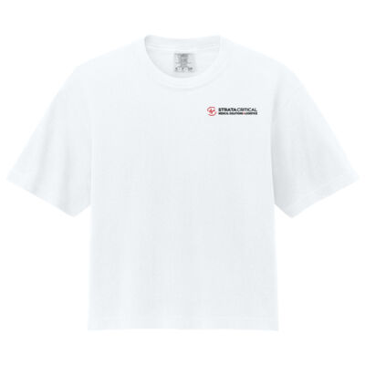 3023CL | White | Embroidered Strata - Women's Heavyweight Boxy Tee Thumbnail